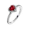Romantický stříbrný prsten s červeným křišťálem Timeless 198421C02 (Obvod 54 mm)