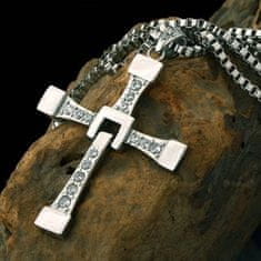 Netscroll Stříbrný pánský řetízek s křížem, CrossNecklace