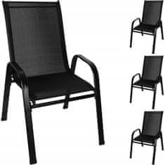 Gardlov 23460 Zahradní židle stohovatelné černé 4 ks