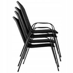 Gardlov 23460 Zahradní židle stohovatelné černé 4 ks