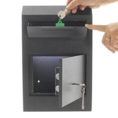 Cashmatic Basic sejf s vhazovacím mechanismem černý | Trezorový zámek na klíč | 25 x 38 x 11.5 cm