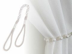 Kraftika 2ks šedá dekorační úvaz / šňůra na závěsy perly